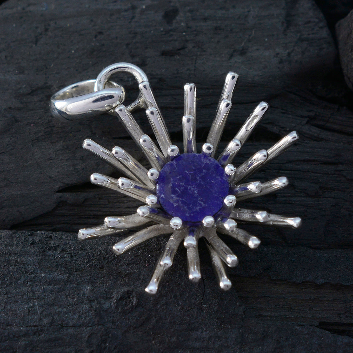Lapis Lazuli Eye-catching German Sterling Silver Solitaire Rebeca Signet Blue Pendant Jewellery
