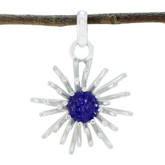 Lapis Lazuli Eye-catching German Sterling Silver Solitaire Blue Pendant