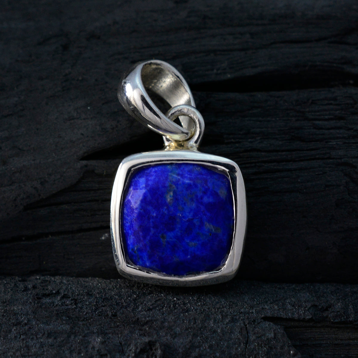 Lapis Lazuli Dainty French Silver Solitaire Nova Romantic Blue Pendant Jewelry