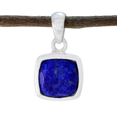 Lapis Lazuli Dainty French Silver Solitaire Blue Pendant