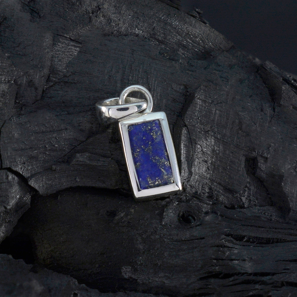 Lapis Lazuli Delicate German 925 Silver Solitaire Tereza Contemporary Blue Pendant Jewelry