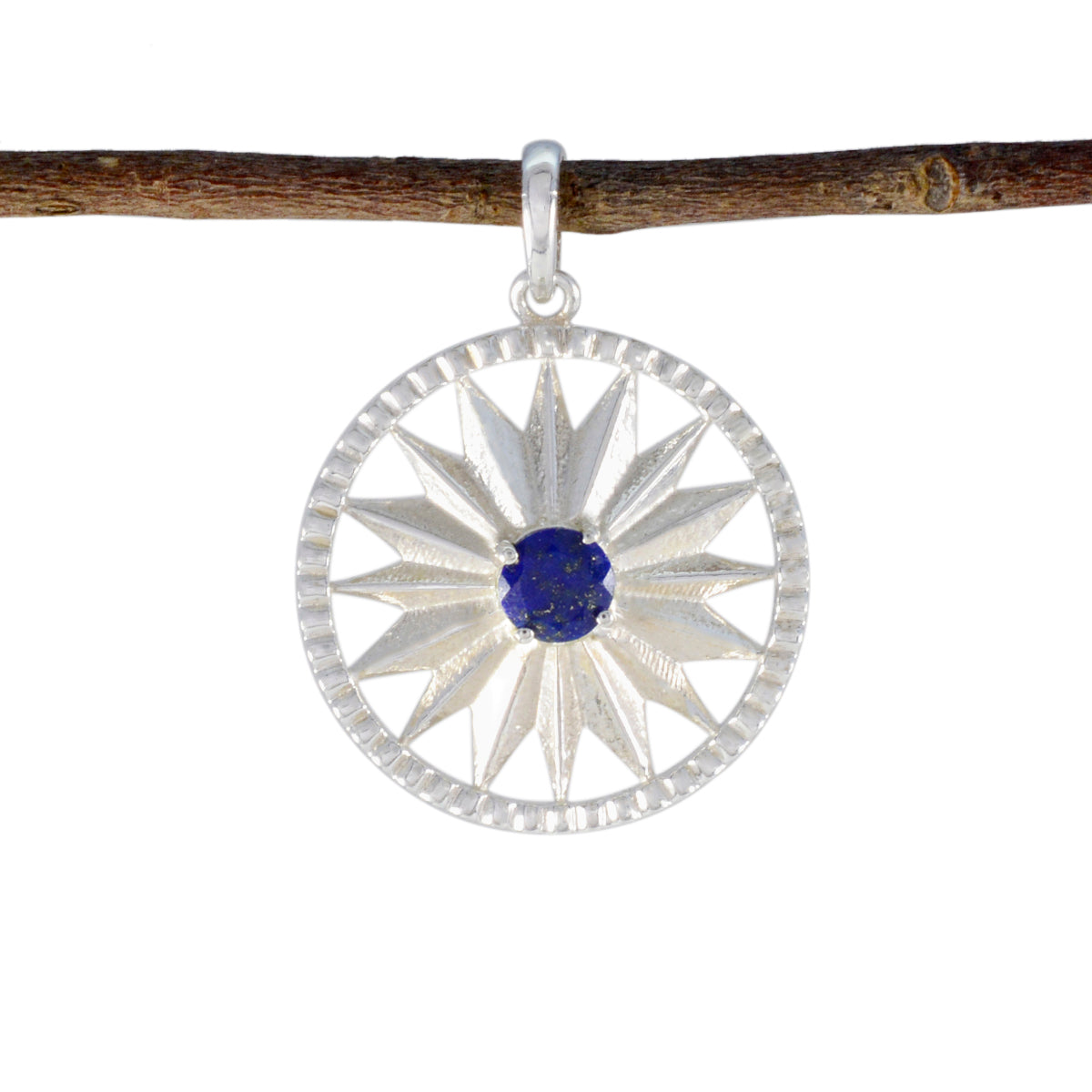 Lapis Lazuli Whisper-thin Italian Sterling Silver Solitaire Blue Pendant
