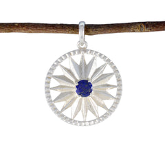 Lapis Lazuli Whisper-thin Italian Sterling Silver Solitaire Blue Pendant