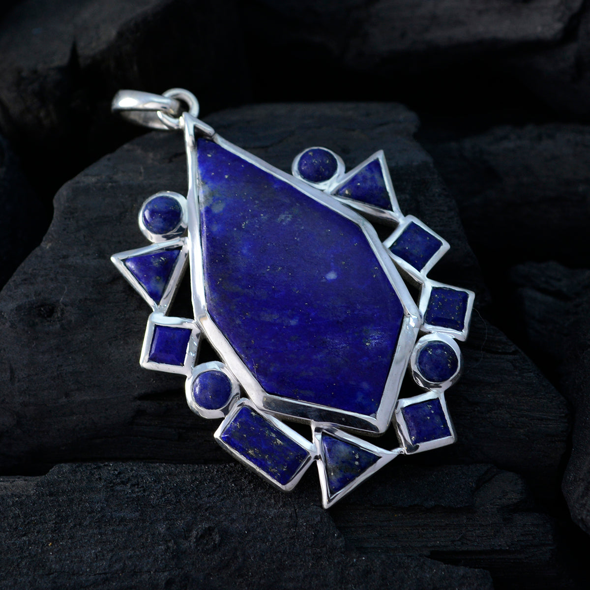 Lapis Lazuli Statement Latin American 92.5 Silver multiple Cecilia Luxurious Blue Pendant Jewellery