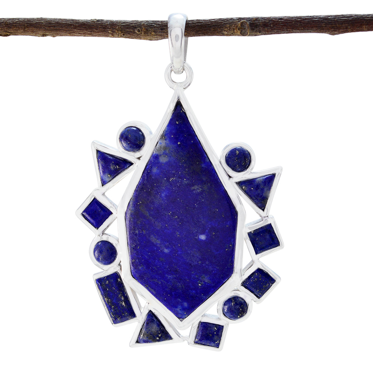 Lapis Lazuli Statement Latin American 92.5 Silver multiple Blue Pendant