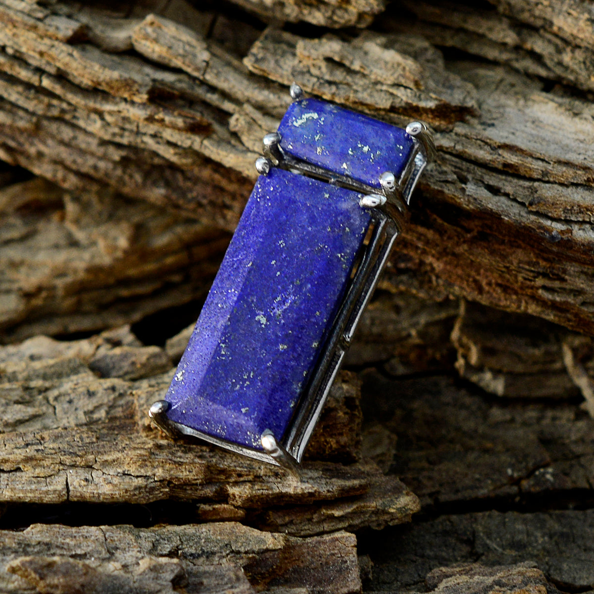 Lapislazzuli elegante giapponese 92,5 argento Toi et Moi Emi propsel gioielli con ciondolo blu Immagine secondaria del prodotto