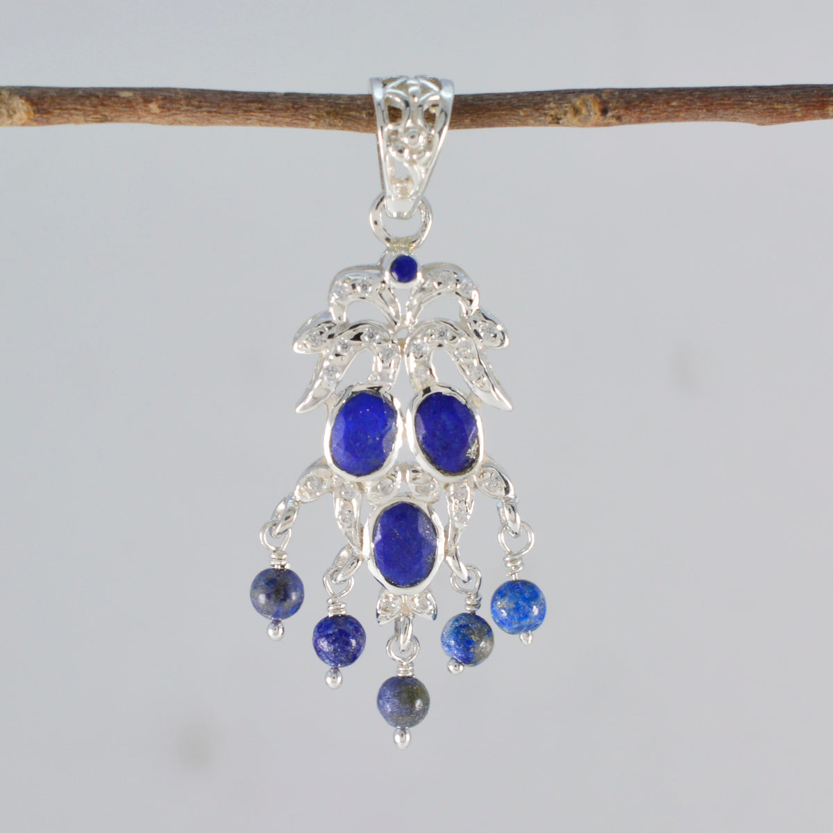 Lapis Lazuli Featherlight Indian 92.5 Silver multiple Putri Cocktail Blue Pendant Jewellery Второстепенное изображение товара