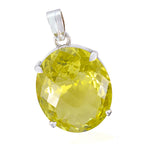 Lemon Quartz Statement Mexican Sterling Silver Solitaire Teresa Traditional Yellow Pendant Jewellery