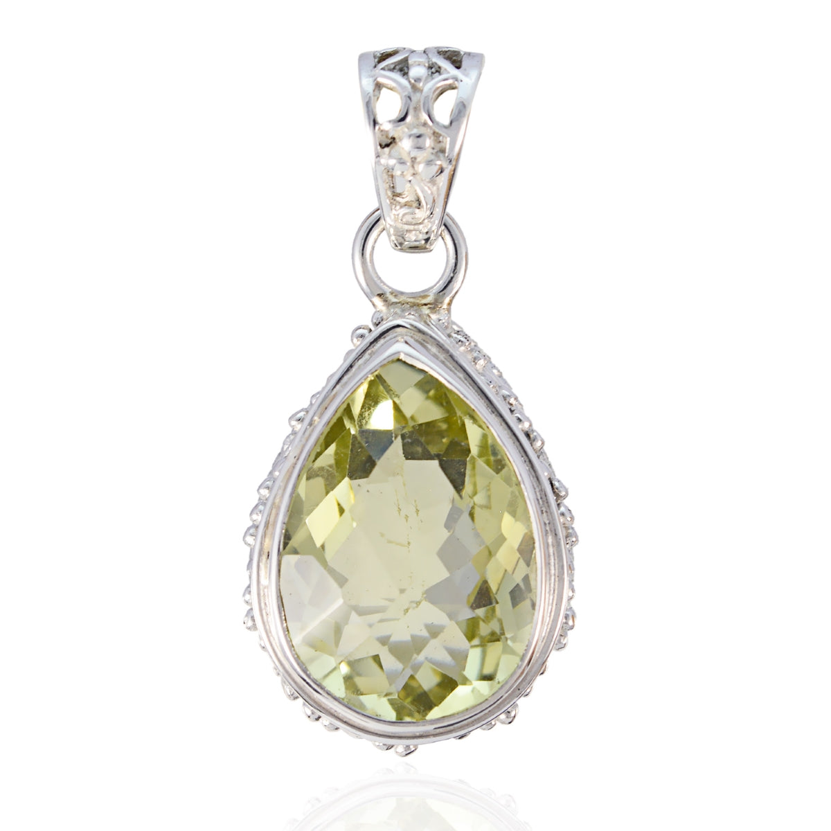 Gioiello con ciondolo solitario Aria romantico giallo in argento sterling turco leggero al quarzo limone Immagine secondaria del prodotto