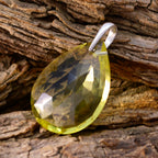 Lemon Quartz Tiny Mexican 925 Silver Solitaire Kennedy Modern Yellow Pendant Jewelry