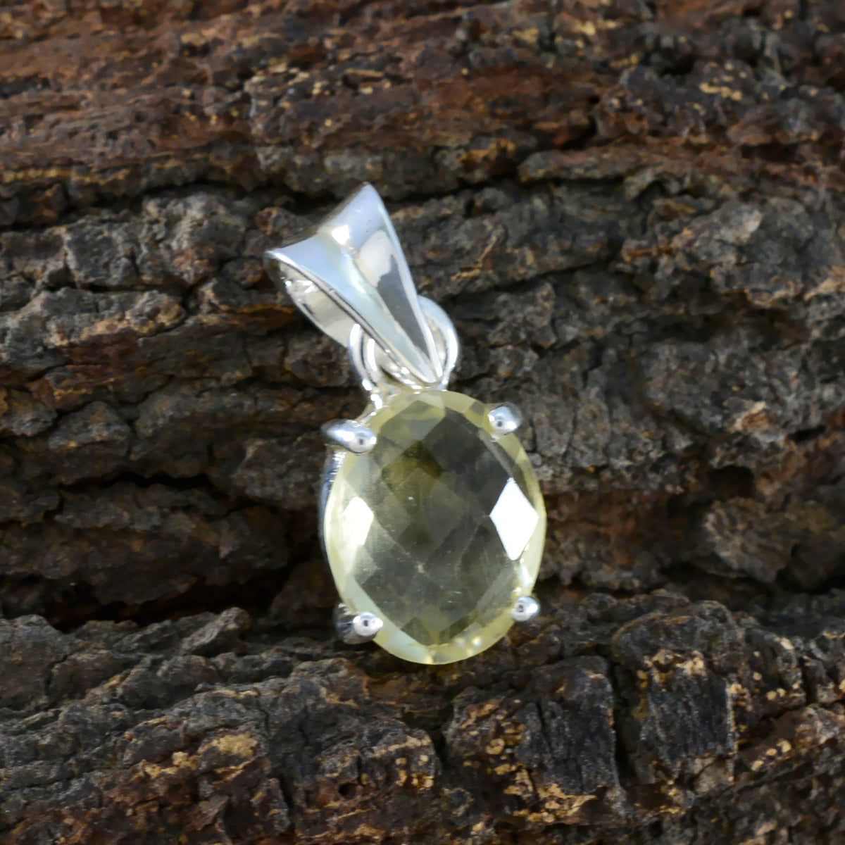 Lemon Quartz Dainty Spanish 92.5 Silver Solitaire Agnes Glamorous Yellow Pendant Jewellery