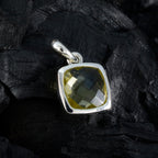 Lemon Quartz Dainty German Sterling Silver Solitaire Olivia Feminine Yellow Pendant Jewellery
