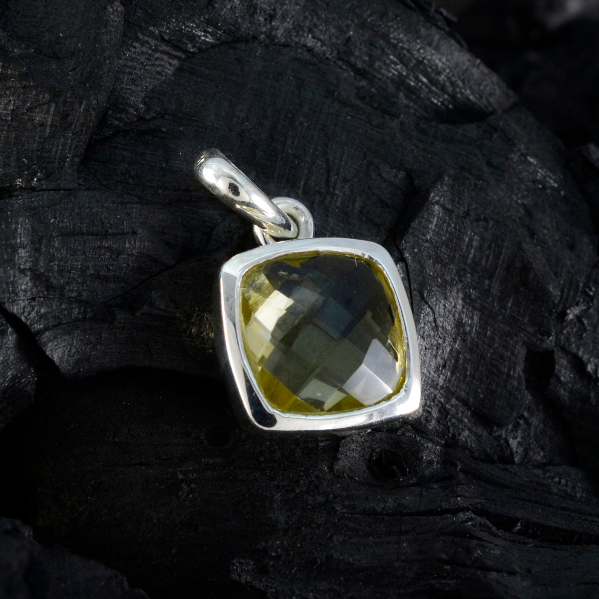 Lemon Quartz Dainty German Sterling Silver Solitaire Olivia Feminine Yellow Pendant Jewellery