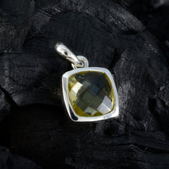 Lemon Quartz Dainty German Sterling Silver Solitaire Olivia Feminine Yellow Pendant Jewellery