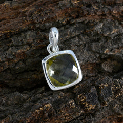 Lemon Quartz Dainty German Sterling Silver Solitaire Olivia Feminine Yellow Pendant Jewellery