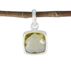 Lemon Quartz Dainty German Sterling Silver Solitaire Yellow Pendant