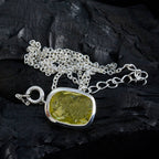 Lemon Quartz Classic German Silver Solitaire Agnes Glamorous Yellow Pendant Jewelry