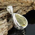 Lemon Quartz Featherlight Egyptian Silver Solitaire Anna valentine Yellow Pendant Jewelry