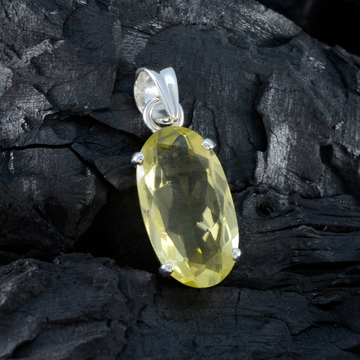Lemon Quartz Eye-catching Moroccan Silver Solitaire Isadora Armor Yellow Pendant Jewelry
