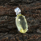 Lemon Quartz Eye-catching Moroccan Silver Solitaire Isadora Armor Yellow Pendant Jewelry
