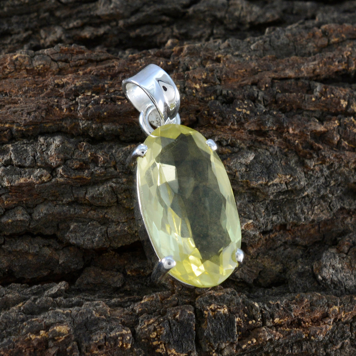 Lemon Quartz Eye-catching Moroccan Silver Solitaire Isadora Armor Yellow Pendant Jewelry