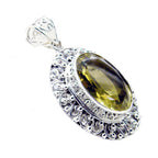 Lemon Quartz Chunky American 925 Silver Solitaire Pauline Rope-Wire Yellow Pendant Jewelry