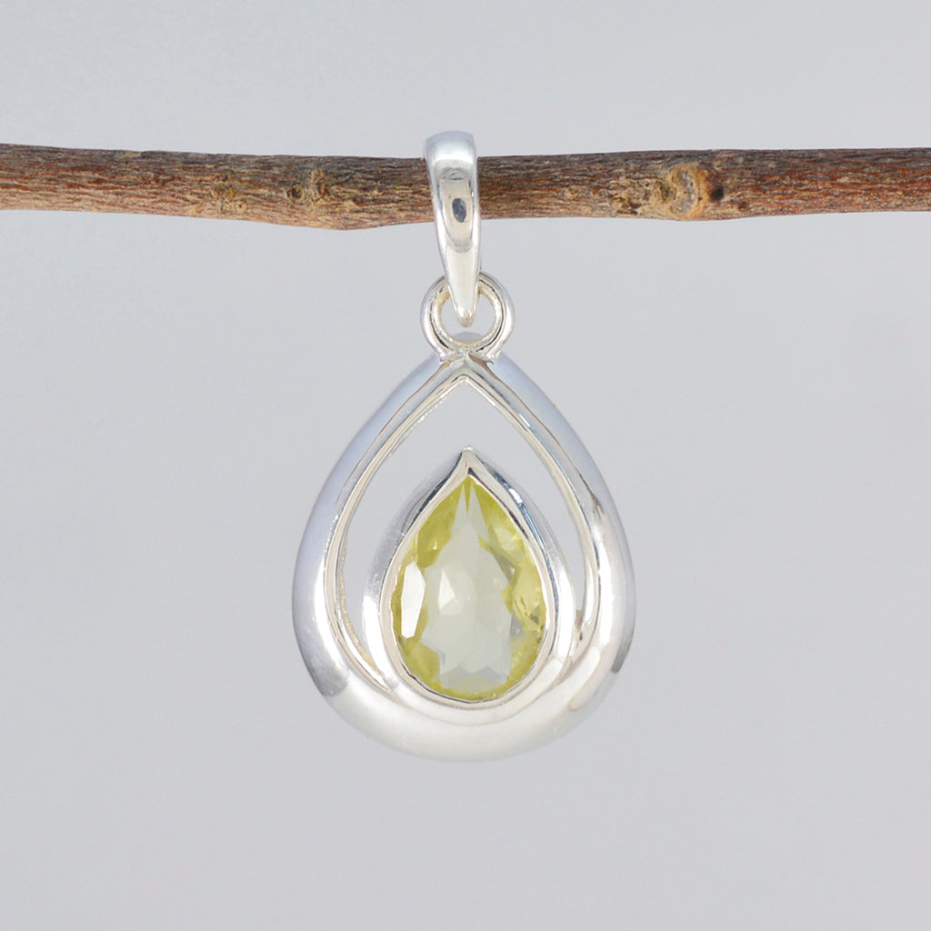 Lemon Quartz Delicate German Sterling Silver Solitaire Patricia Sophisticated Yellow Pendant Jewellery
