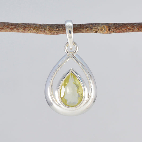 Lemon Quartz Delicate German Sterling Silver Solitaire Patricia Sophisticated Yellow Pendant Jewellery