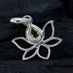 Lemon Quartz Elegant Korean Silver Solitaire Li Lee Rope-Wire Yellow Pendant Jewelry