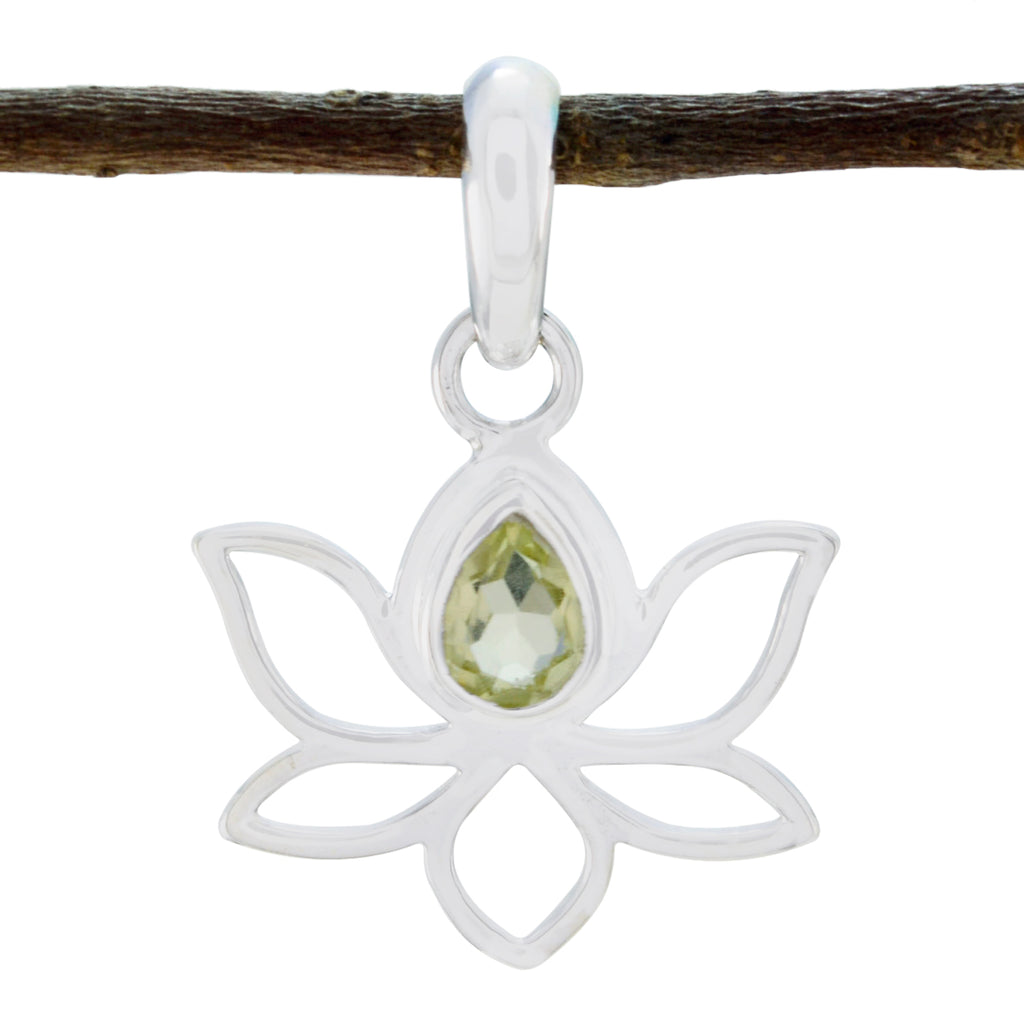 Lemon Quartz Elegant Korean Silver Solitaire Yellow Pendant