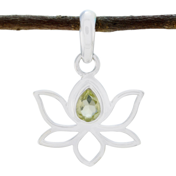 Lemon Quartz Elegant Korean Silver Solitaire Yellow Pendant