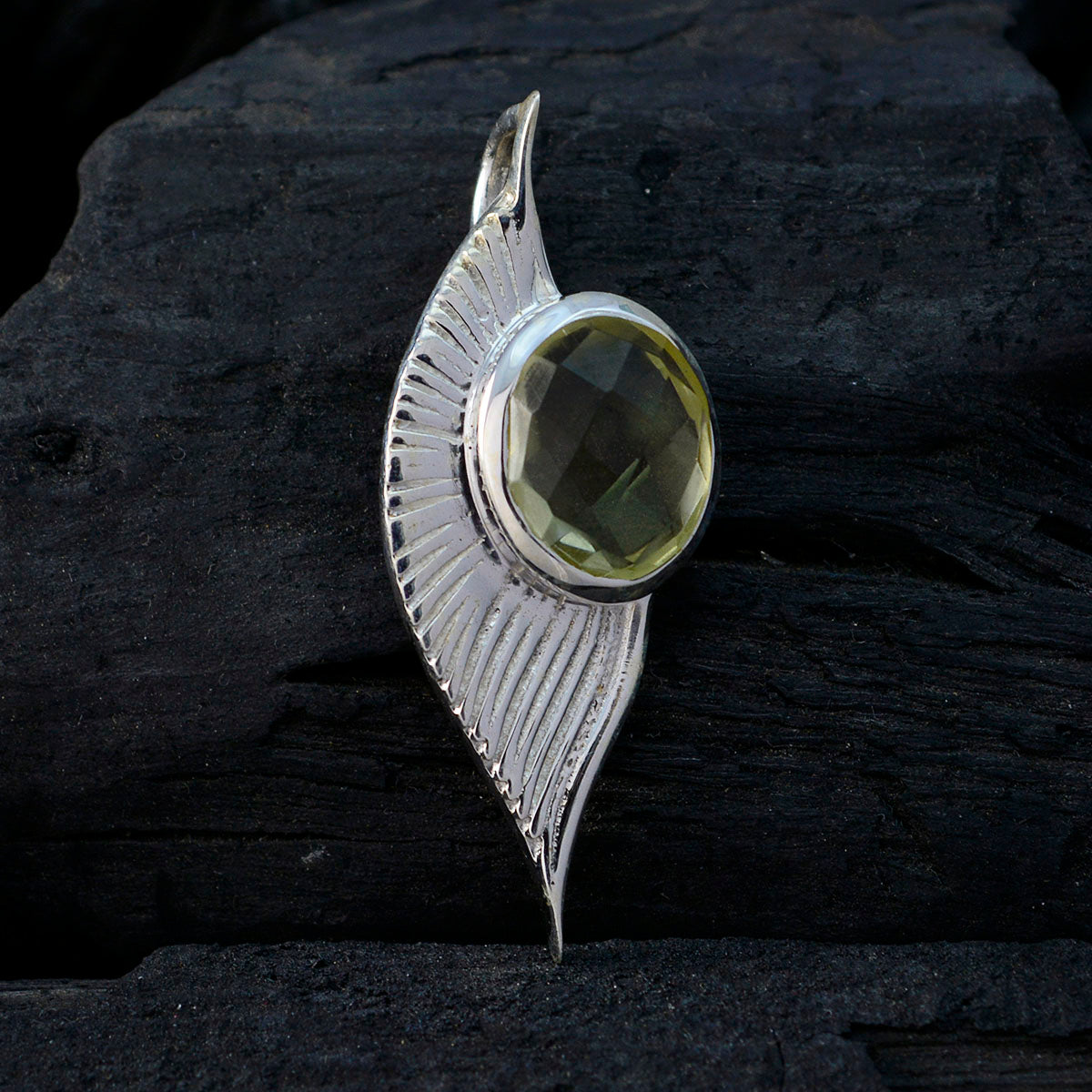 Lemon Quartz Dainty Italian Sterling Silver Solitaire Laura Trendy Yellow Pendant Jewellery