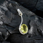 Lemon Quartz Elegant Japanese 925 Silver Solitaire Sakura Romantic Yellow Pendant Jewelry