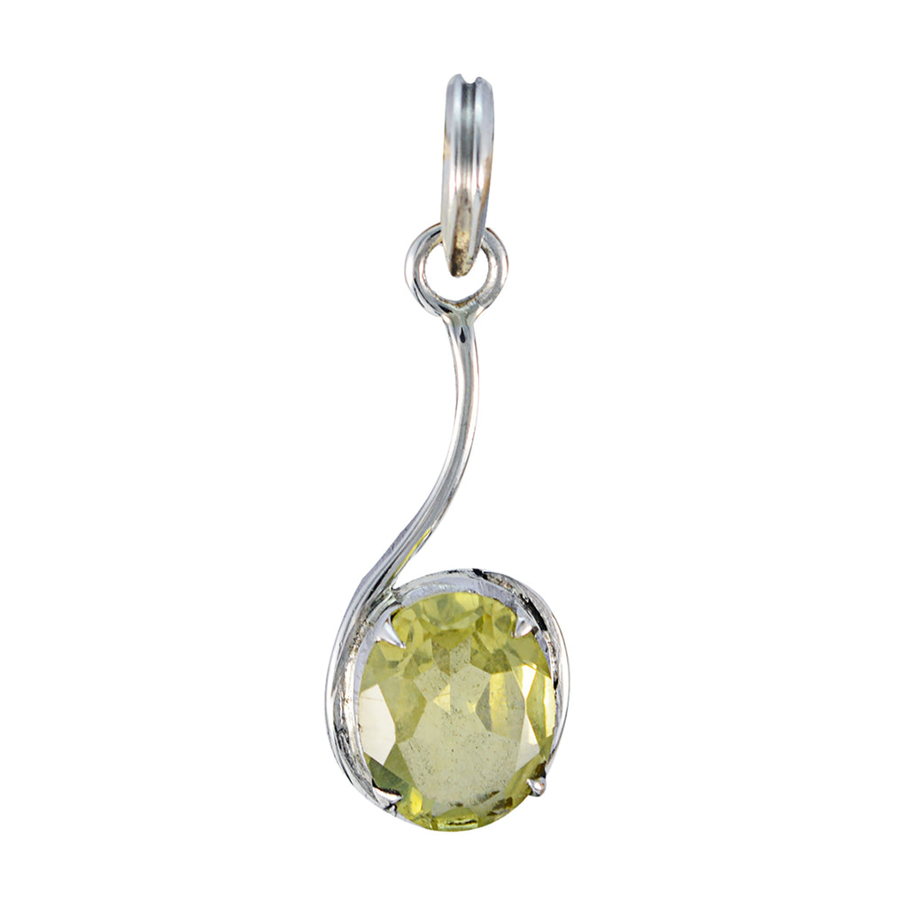 Lemon Quartz Elegant Japanese 925 Silver Solitaire Sakura Romantic Yellow Pendant Jewelry