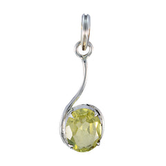 Lemon Quartz Elegant Japanese 925 Silver Solitaire Sakura Romantic Yellow Pendant Jewelry