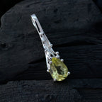 Lemon Quartz Delicate Italian Sterling Silver Solitaire Antonia Glamorous Yellow Pendant Jewellery