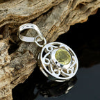 Lemon Quartz Tiny German Sterling Silver Solitaire Evelyn antique Yellow Pendant Jewellery