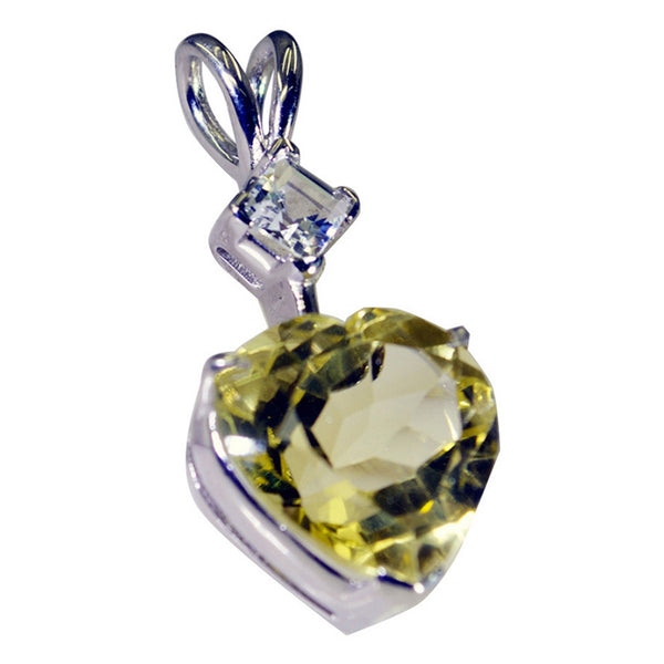 Citroenkwarts Delicate Amerikaanse Sterling Zilveren Toi et Moi Yasmine Romantische Gele Hanger Sieraden