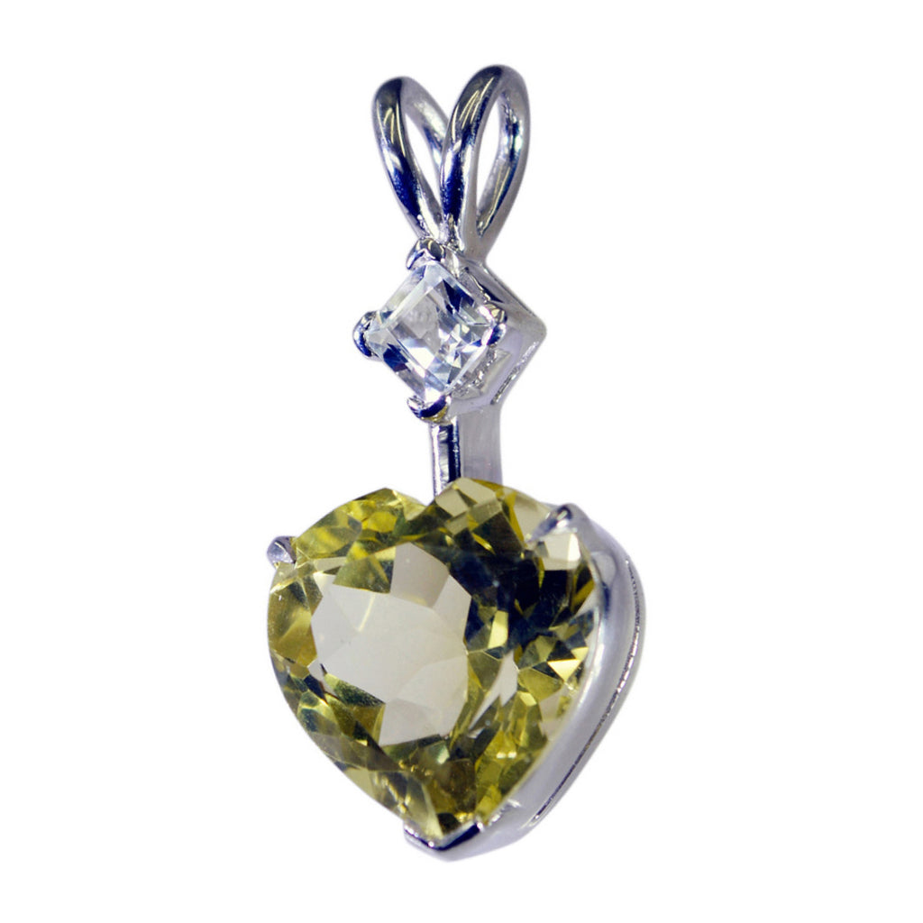 Citroenkwarts Delicate Amerikaanse Sterling Zilveren Toi et Moi Yasmine Romantische Gele Hanger Sieraden