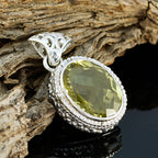 Lemon Quartz Chunky Moroccan Silver Solitaire Aaliyah Heritage Yellow Pendant Jewelry