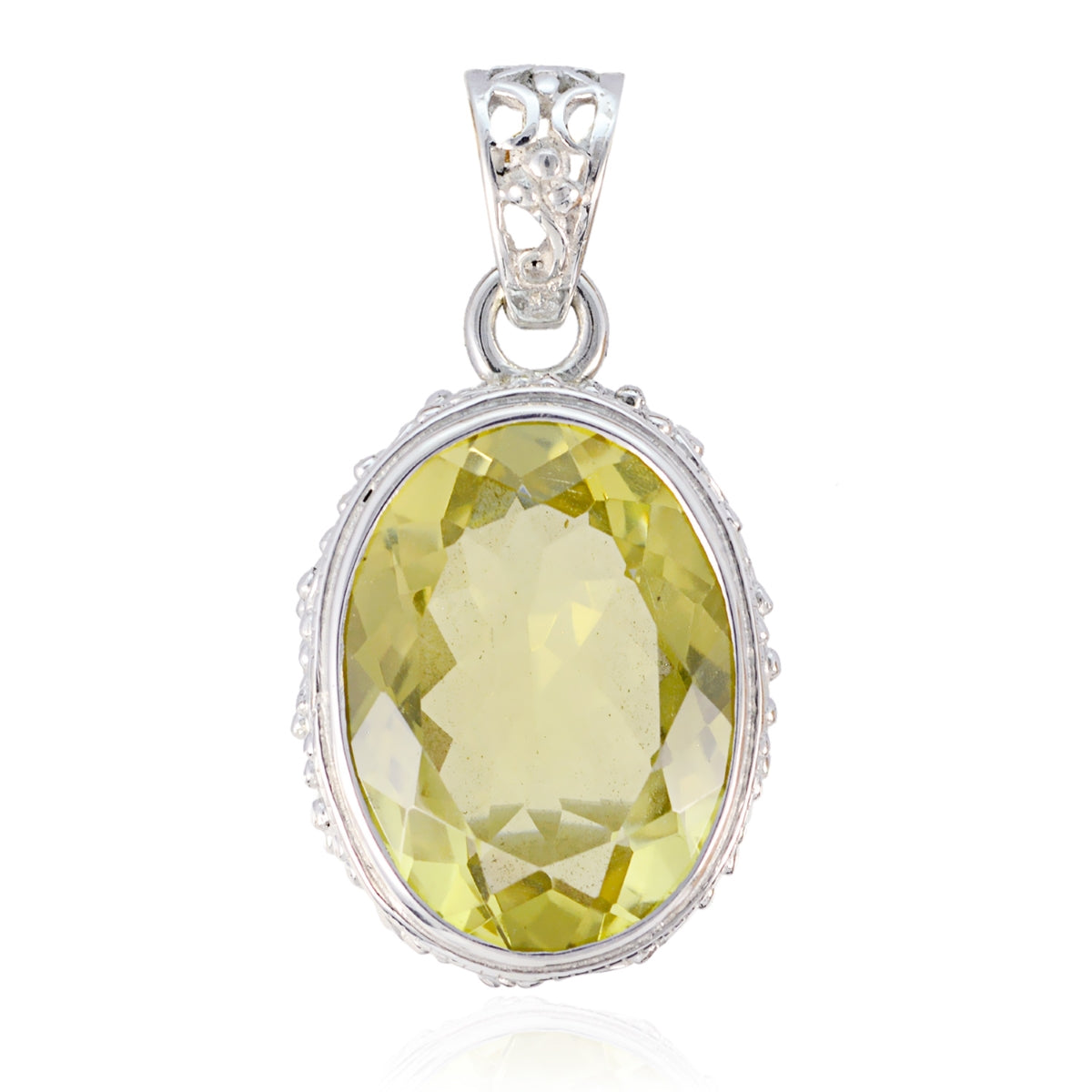 Colgante solitario Addison Boho amarillo de plata 925 con cuarzo limón turco grueso Imagen secundaria del producto