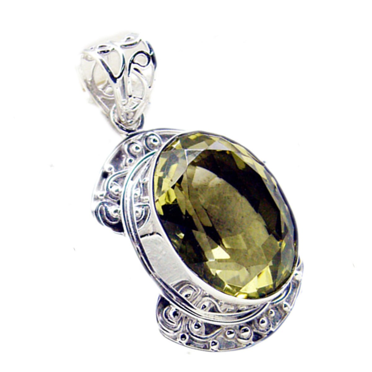Lemon Quartz Chunky Mexican 92.5 Silver Solitaire Penelope Rope-Wire Yellow Pendant Jewellery