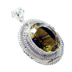Lemon Quartz Chunky Latin American Silver Solitaire Riley Rope-Wire Yellow Pendant Jewelry
