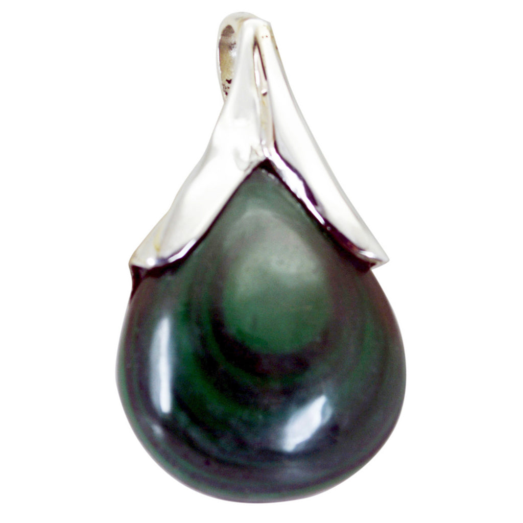 Malachite Mid-weight Moroccan Silver Solitaire Grace Romantic Green Pendant Jewelry