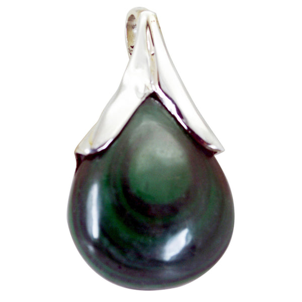 Malachite Mid-weight Moroccan Silver Solitaire Grace Romantic Green Pendant Jewelry