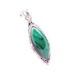 Malachite Edgy Latin American 925 Silver Solitaire Sofia Rope-Wire Green Pendant Jewelry