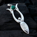 Malachite Tiny Italian 925 Silver Solitaire Emma wedding Green Pendant Jewelry