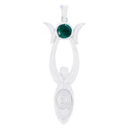 Malachite Tiny Italian 925 Silver Solitaire Green Pendant
