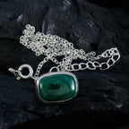 Malachite Classic Italian Sterling Silver Solitaire Aisha Sophisticated Green Pendant Jewellery