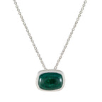 Malachite Classic Italian Sterling Silver Solitaire Green Pendant